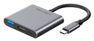 CABLETIME αντάπτορας USB-C σε HDMI + USB3.0 + USB-C PD C160, 0.15m, γκρι