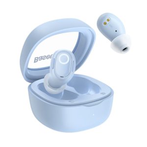 Baseus Bowie WM02 In-ear Bluetooth Handsfree Ακουστικά με Θήκη Φόρτισης Μπλε (NGTW180003)