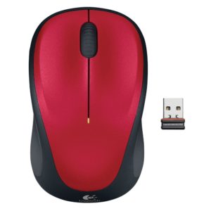 Logitech M235 Optical Mouse (Red, Wireless)