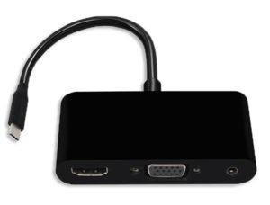 POWERTECH αντάπτορας USB-C σε HDMI/VGA/3.5mm CAB-UC064, 4K/30Hz, μαύρος