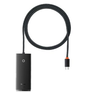 Baseus Lite Series Hub 4in1 USB-C to 4x USB 3.0 + USB-C, 1m Black (WKQX030401)