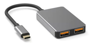 POWERTECH USB-C hub PTH-102, USB-C & 3x USB θύρες, 10Gbps, γκρι