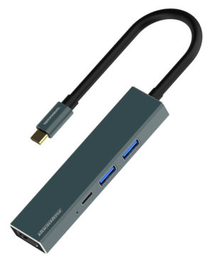 ROCKROSE USB Type-C hub Infinity 06S, USB/HDMI/Type-C/SD/Micro SD, γκρι