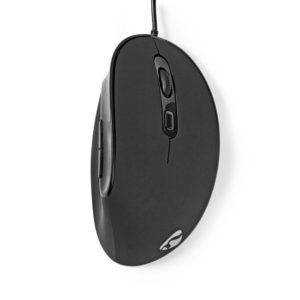 Nedis Ergonomic Wired Mouse Ενσύρματο Vertical Ποντίκι Μαύρο (ERGOMSWD100BK)