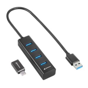 Sharkoon USB 3.2 Hub 4 Θυρών με σύνδεση USB-A / USB-C (4PALUHUBBLK)