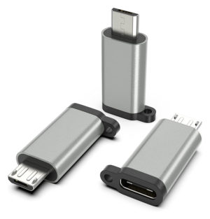 POWERTECH αντάπτορας Micro USB αρσενικό σε USB-C θηλυκό PTH-065, ασημί