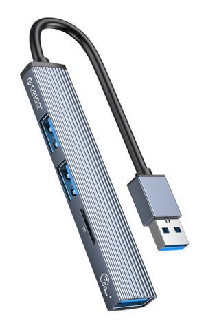 ORICO USB hub AH-A12F, 3x USB θύρες, Micro SD θύρα, γκρι