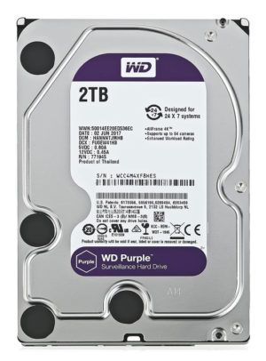 WD σκληρός δίσκος 3.5 Purple Surveillance 2TB, 256MB, 5400RPM, SATA III