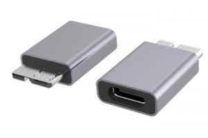POWERTECH αντάπτορας USB 3.0 Micro B σε USB-C θηλυκό PTH-067, γκρι