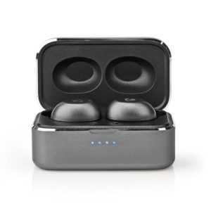 Nedis In-ear Bluetooth Handsfree Ακουστικά με Θήκη Φόρτισης Γκρι (HPBT5056GY)
