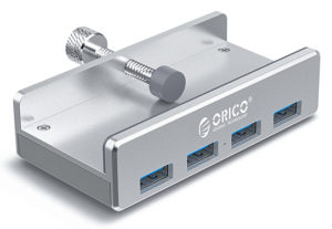 ORICO USB hub με κλιπ MH4PU-SV-BP, 4x USB, ασημί