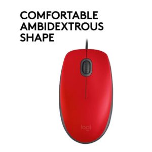 Logitech M110 Optical Mouse Silent (Red, Wired) (910-005489)