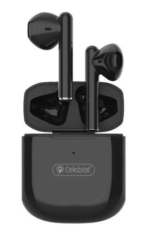 CELEBRAT earphones με θήκη φόρτισης W16, True Wireless, μαύρα