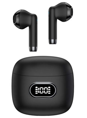 USAMS earphones με θήκη φόρτισης USAMS-IA, True Wireless, μαύρα