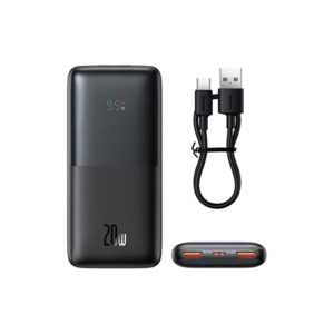 Bipow Pro Power Bank 10000mAh 20W με 2 Θύρες USB-A και Θύρα USB-C Μαύρο (PPBD040201)