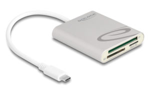 DELOCK card reader 91005 για micro SD/SD/CF, USB-C, γκρι