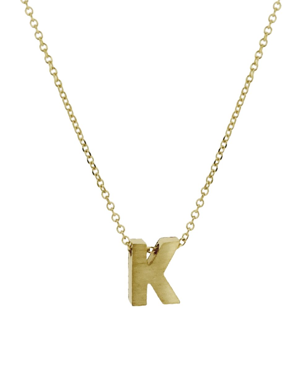 Χρυσό Μονόγραμμα Κ με Αλυσίδα Κ9 (081310)