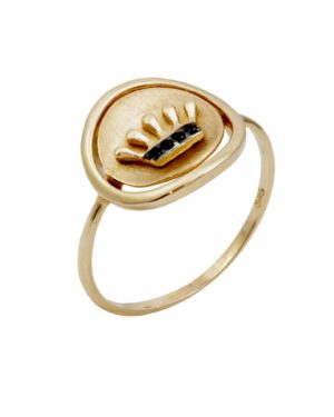Χρυσό Δαχτυλίδι με Κορώνα Κ14 (002719)