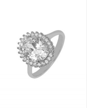 Λευκόχρυσο Δαχτυλίδι Ροζέτα Κ9 (079352)