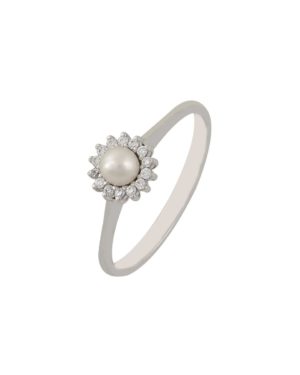 Λευκόχρυσο Δαχτυλίδι Ροζέτα Κ9 (068610)