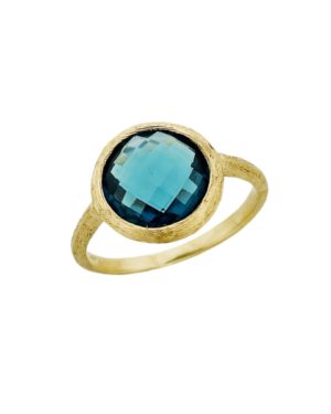 Χρυσό Δαχτυλίδι με London Blue Κ14 (100115)
