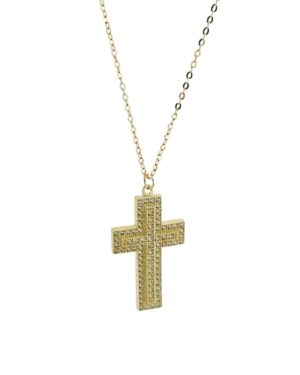 Χρυσός Γυναικείος Σταυρός με Αλυσίδα Κ9 (090593)
