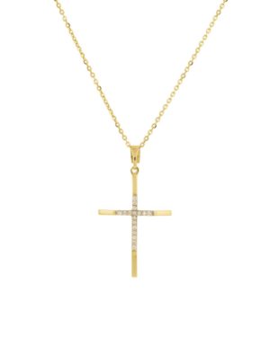 Γυναικείος Σταυρός με Διαμάντια Κ14 (058851)