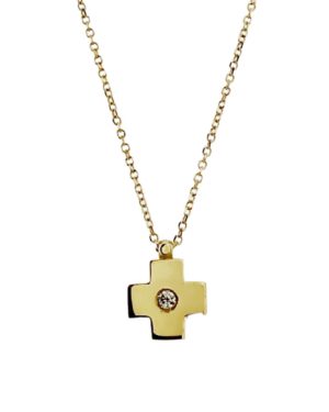 Χρυσός Γυναικείος Σταυρός με Αλυσίδα Κ14 (100130)