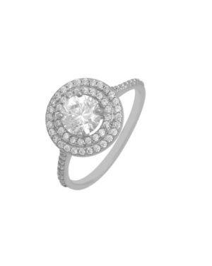 Λευκόχρυσο Δαχτυλίδι Ροζέτα Κ14 (088673)