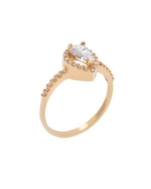 Χρυσό Δαχτυλίδι Ροζέτα με Ζιργκόν Κ14 (046696)