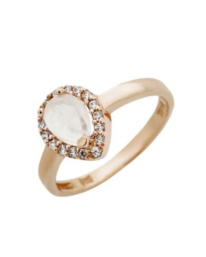 Ροζ Χρυσό Δαχτυλίδι με Rose Quartz Κ14 (090959)