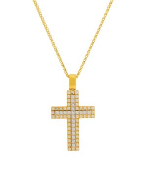Χρυσός Σταυρός με Ζιργκόν Κ14 (059923)