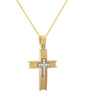 Γυναικείος Σταυρός με Ζιργκόν Κ14 (037067)