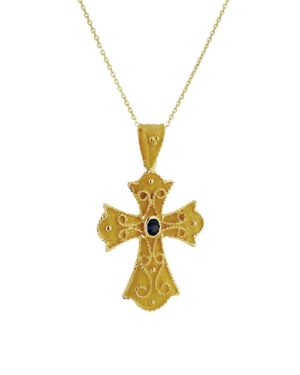 Χρυσός Σταυρός σε Βυζαντινό Στυλ Κ14 (104257)