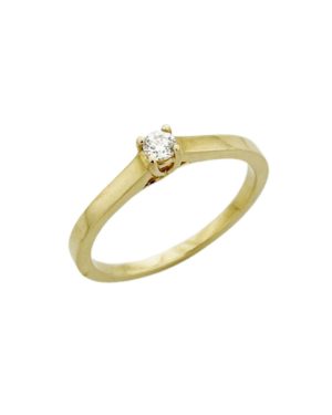 Χρυσό Μονόπετρο Δαχτυλίδι με Διαμάντι Κ18 (092968)