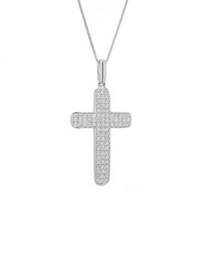 Γυναικείος Σταυρός Κ18 με Διαμάντια (0090649)