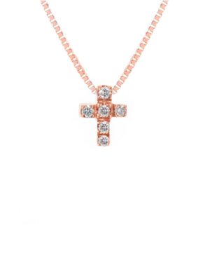 Γυναικείος Σταυρός Κ18 με Διαμάντια (018304)