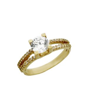 Χρυσό Μονόπετρο Δαχτυλίδι Κ14 (094909)