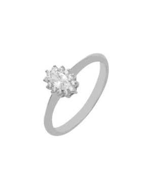 Λευκόχρυσο Δαχτυλίδι Ροζέτα Κ14 (088693)