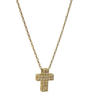 Χρυσός Γυναικείος Σταυρός με Αλυσίδα Κ14 (105818)