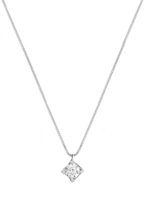 Λευκόχρυσο Μενταγιόν με Διαμάντι Κ18 (0417919)
