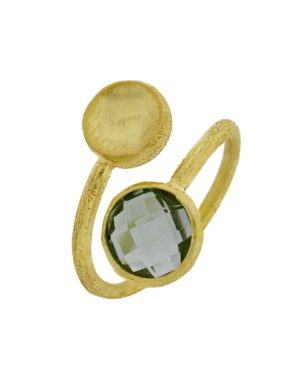 Χειροποίητο Δαχτυλίδι με Green Amethyst Κ14 (060349)