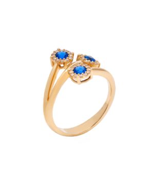 Χρυσό Δαχτυλίδι με Τριπλή Ροζέτα Κ14 (038183)