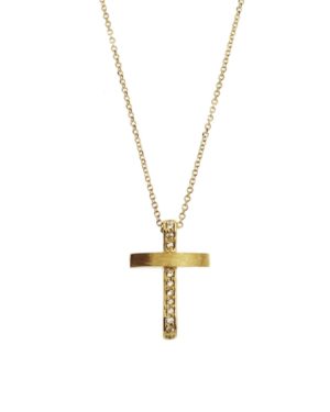 Χρυσός Γυναικείος Σταυρός με Αλυσίδα Κ14 (100134)