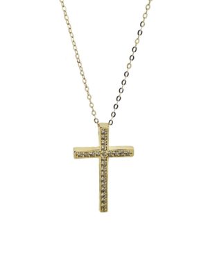 Χρυσός Γυναικείος Σταυρός με Αλυσίδα Κ14 (090572)