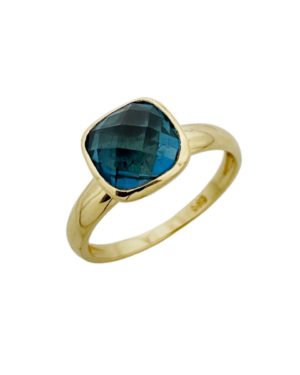 Χρυσό Δαχτυλίδι με London Blue Κ14 (094560)