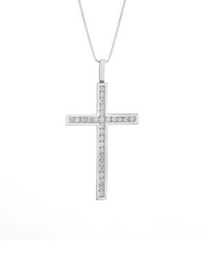 Γυναικείος Σταυρός Κ18 με Διαμάντια (0258109)