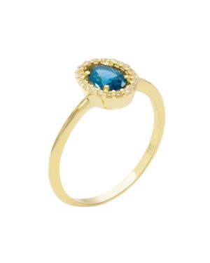 Χρυσό Δαχτυλίδι Ροζέτα με Ζιργκόν Κ14 (056683)