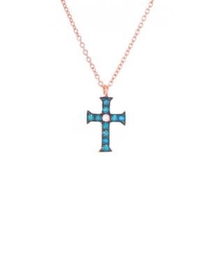 Γυναικείος Σταυρός Κ18 με Διαμάντι (047743)