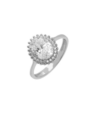 Λευκόχρυσο Δαχτυλίδι Ροζέτα Κ14 (078150)